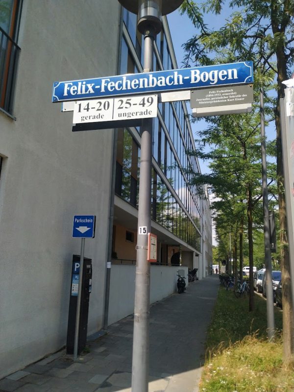 Strassenschild München Felix-Fechenbach-Bogen